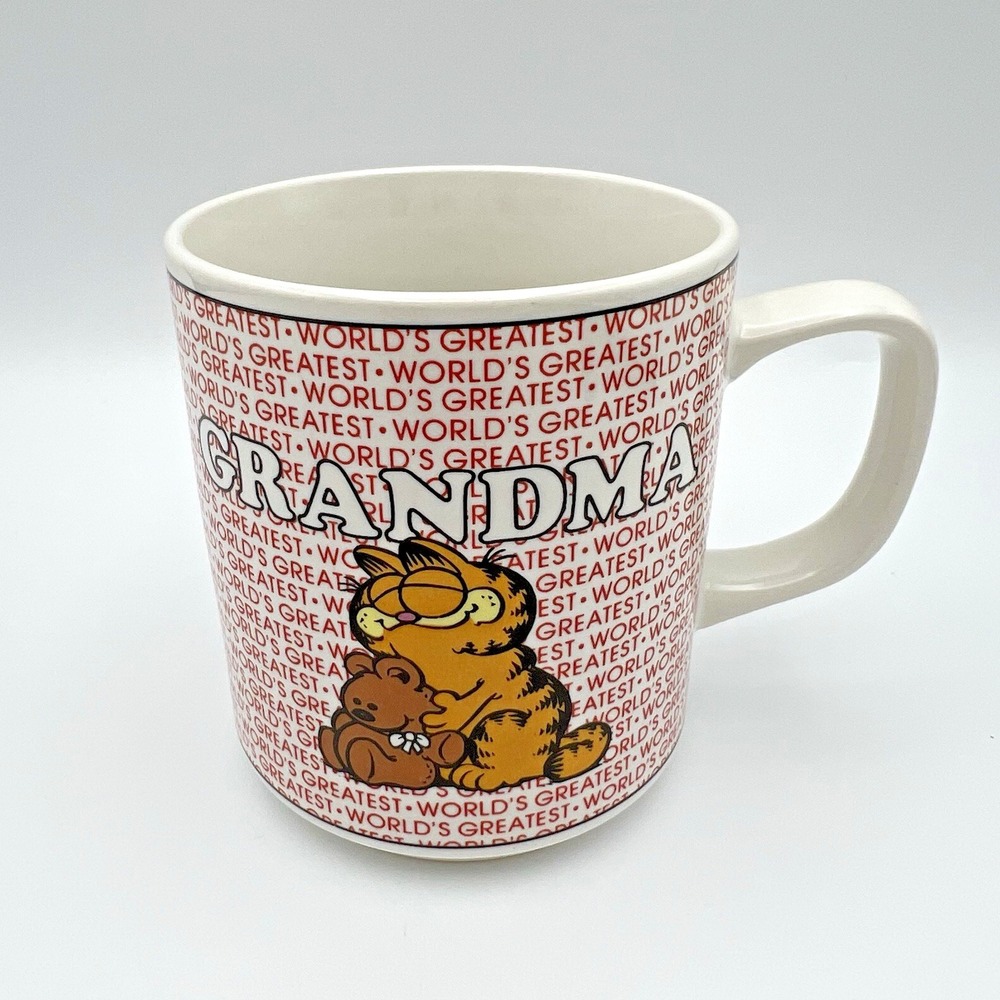 Vintage 1978‎ Garfield & Pooky WORLD'S GREATEST GRANDMA Mug Jim Davis Love Hug
